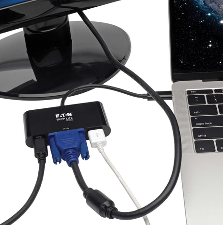 Tripp Lite USB C to VGA Multiport Adapter (Black) — Being Shipped
