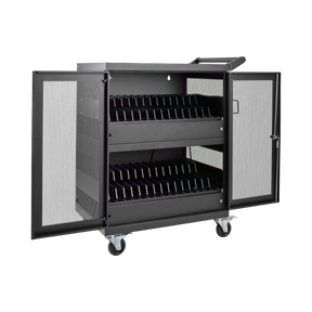 Tripp Lite Multi-Device Charging Cart, 32 AC Outlets, Chromebooks and Laptops, Wall-Mount Option, Black — Being Shipped
