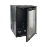 Tripp Lite SmartRack 18U Low-Profile Switch-Depth Wall-Mount Half-Height Rack Enclosure, Clear Acrylic Window, Hinged Back — Being Shipped