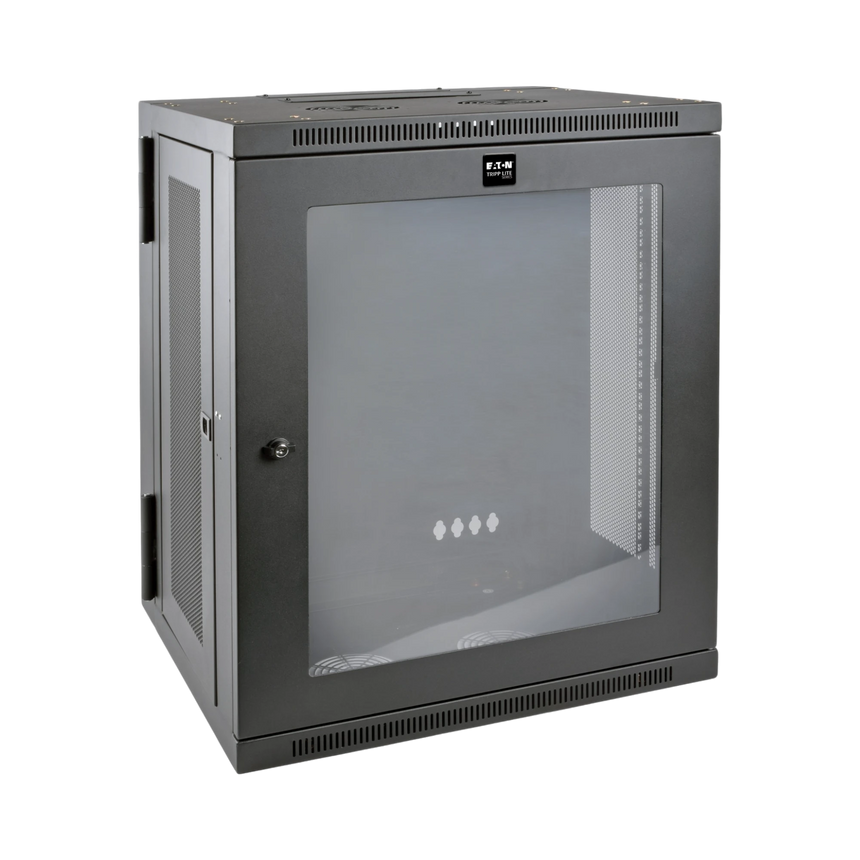 Tripp Lite SmartRack 15U Low-Profile Switch-Depth Wall-Mount Half-Height Rack Enclosure, Clear Acrylic Window, Hinged Back — Being Shipped