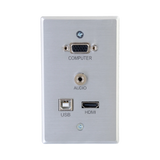 C2G RapidRun VGA + 3.5mm + HDMI and USB Pass Through Single Gang Wall Plate — Being Shipped