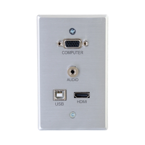 C2G RapidRun VGA + 3.5mm + HDMI and USB Pass Through Single Gang Wall Plate — Being Shipped