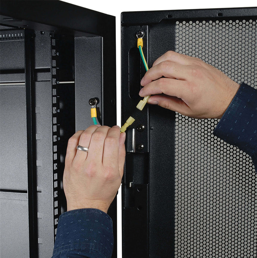 Tripp Lite 48U SmartRack Wide Standard-Depth Rack Enclosure Cabinet with doors, side panels & shock pallet packaging — Being Shipped