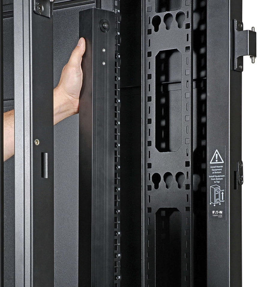 Tripp Lite 48U SmartRack Wide Standard-Depth Rack Enclosure Cabinet with doors, side panels & shock pallet packaging — Being Shipped
