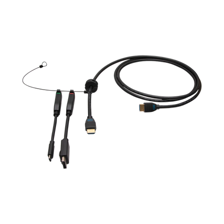 C2G 6ft (1.8m) 4K HDMI Premium Cable and Universal Dongle Adapter Ring with Color Coded DisplayPort and USB-C (without Pull Tab) — Being Shipped