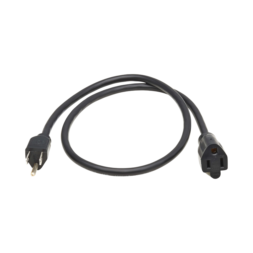 Tripp Lite series Power Extension Cord, NEMA 5-15P to NEMA 5-15R, 13A, 120V, 16 AWG, 3 ft. (0.9 m), Black — Being Shipped