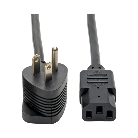 Tripp Lite Piggyback Extension Cord, NEMA 5-15P/5-15R to C13, 13A, 125V, 16 AWG, 6ft. (1.83 m), Black — Being Shipped