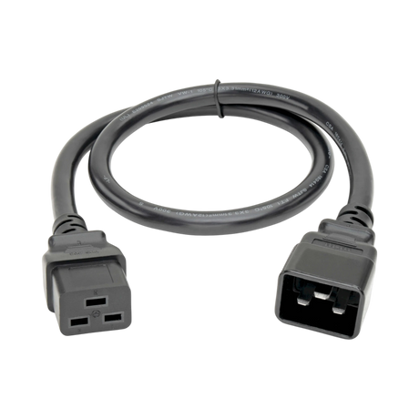 Tripp Lite series Power Extension Cord, C19 to C20, Heavy-Duty, 20A, 250V, 12 AWG, 2 ft. (0.61 m), Black — Being Shipped
