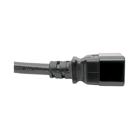 Tripp Lite series Power Extension Cord, C19 to C20, Heavy-Duty, 20A, 250V, 12 AWG, 2 ft. (0.61 m), Black — Being Shipped