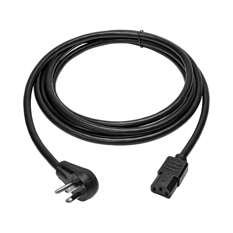Tripp Lite Computer Power Cord, Right-Angle NEMA 5-15P to C13 - Heavy-Duty, 15A, 125V, 14 AWG, 10ft, Black — Being Shipped