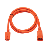 Tripp Lite Power Cord C14 to C15, Heavy-Duty, 15A, 250V, 14 AWG, 6 ft. (1.83 m), Orange — Being Shipped
