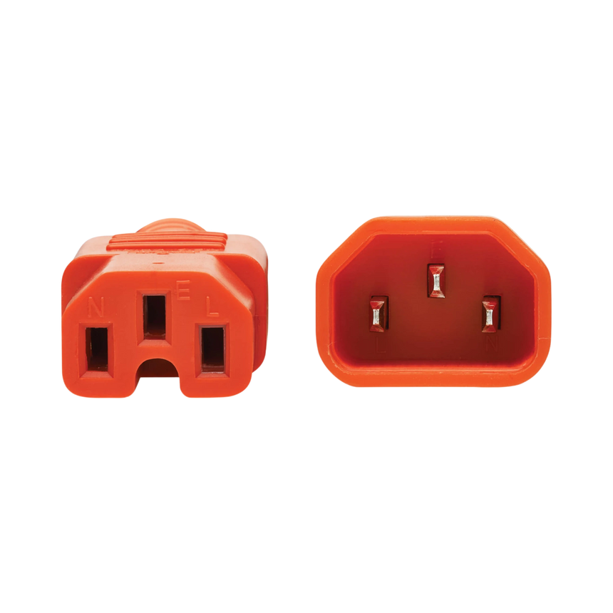 Tripp Lite Power Cord C14 to C15, Heavy-Duty, 15A, 250V, 14 AWG, 6 ft. (1.83 m), Orange — Being Shipped