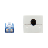 Tripp Lite Cat6a Keystone Jack Cable Assembly, Shielded, PoE+, RJ45 M/F, 18-in. (45.72 cm), Blue, TAA — Being Shipped