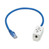 Tripp Lite Cat6a Keystone Jack Cable Assembly, Shielded, PoE+, RJ45 M/F, 18-in. (45.72 cm), Blue, TAA — Being Shipped