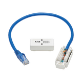 Tripp Lite Cat6a Keystone Jack Cable Assembly, Shielded, PoE+, RJ45 M/F, 18-in. (45.72 cm), Blue, TAA — Being Shipped