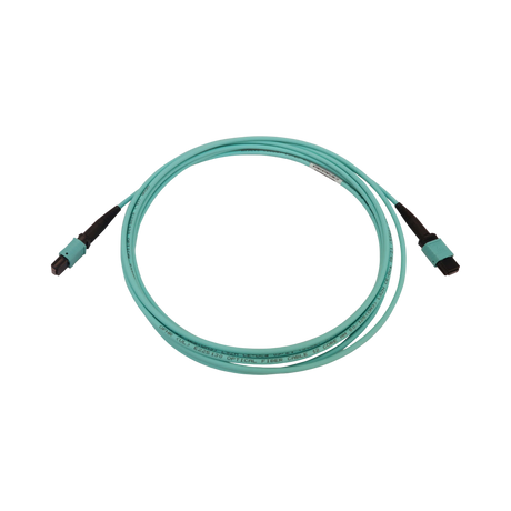 Tripp Lite 40/100/400G Multimode 50/125 OM3 Fiber Optic Cable (12F MTP/MPO-PC F/F), LSZH, Aqua, 3 m (9.8 ft.) — Being Shipped