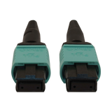 Tripp Lite 40/100/400G Multimode 50/125 OM3 Fiber Optic Cable (12F MTP/MPO-PC F/F), LSZH, Aqua, 3 m (9.8 ft.) — Being Shipped