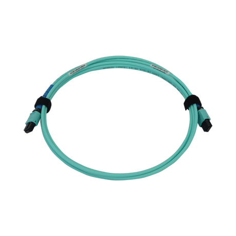 Tripp Lite 40/100/400G Multimode 50/125 OM3 Fiber Optic Cable (24F MTP/MPO-PC F/F), LSZH, Aqua, 2 m (6.6 ft.) — Being Shipped