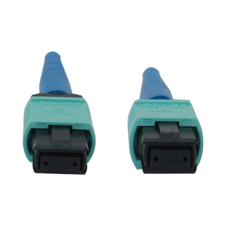 Tripp Lite 40/100/400G Multimode 50/125 OM3 Fiber Optic Cable (24F MTP/MPO-PC F/F), LSZH, Aqua, 2 m (6.6 ft.) — Being Shipped