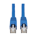 Tripp Lite Cat6a 10G Snagless F/UTP Ethernet Cable (RJ45 M/M), PoE, CMR-LP, Blue, 30 ft. (9.14 m), TAA — Being Shipped