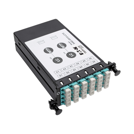 Tripp Lite 40Gb to 10Gb Breakout Cassette, (x2) 12-Fiber OM4 MTP/MPO ( Male with Pins ) to (x12) LC — Being Shipped