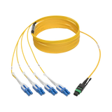 Tripp Lite MTP/MPO (APC) to 4xLC (UPC) Singlemode Breakout Patch Cable, 40/100 GbE, QSFP+ 40GBASE-PLR4, Plenum, Yellow, 5 m (16 ft.) — Being Shipped