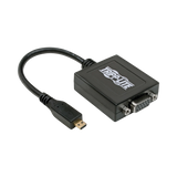 Tripp Lite Micro HDMI to VGA Adapter Video Converter with Audio for Smartphones/Tablets/Ultrabooks, (M/F), 6-in. (15.24 cm) — Being Shipped