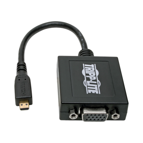 Tripp Lite Micro HDMI to VGA Adapter Video Converter with Audio for Smartphones/Tablets/Ultrabooks, (M/F), 6-in. (15.24 cm) — Being Shipped