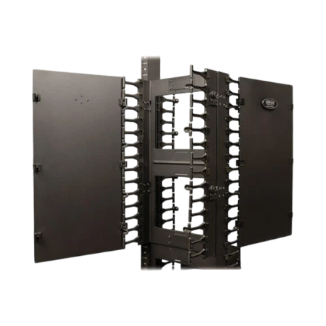 Tripp Lite SmartRack 12-in. (30.48 cm) Width High Capacity Vertical Cable Manager, Double finger duct with cover — Being Shipped
