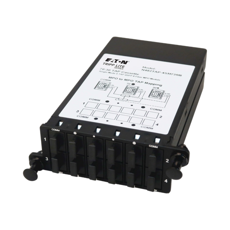 Tripp Lite Fiber TAP Cassette, Singlemode, 8-Fiber MPO to MPO, 4 Monitoring Ports, 70/30 Split — Being Shipped