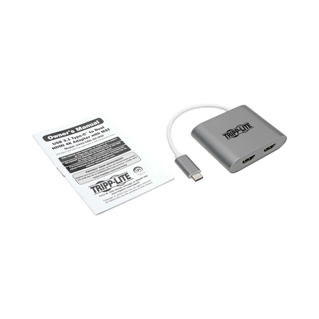 Tripp Lite USB-C Adapter, Dual HDMI 4K MST Adapter (M/2xF), Gray — Being Shipped
