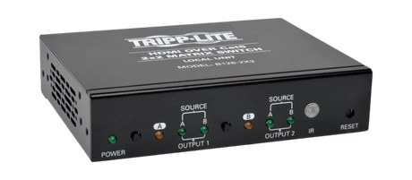Tripp Lite 2 x 2 HDMI over Cat5/6 Matrix Splitter Switch, Box-Style Transmitter for Video/Audio, Up to 125 ft. (38 m), TAA — Being Shipped
