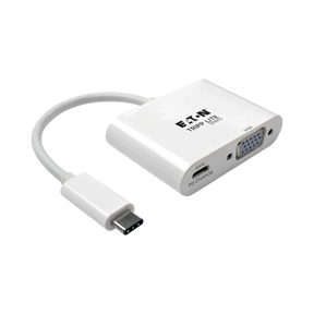 Tripp Lite USB-C to VGA Adapter with PD Charging, White — Being Shipped