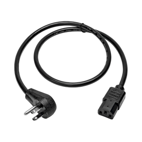 Tripp Lite Tripp Lite Desktop Computer AC Power Cord, Right-Angle NEMA 5-15P to C13 - 10A, 125V, 18 AWG, 3ft, Black — Being Shipped