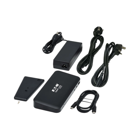 Tripp Lite USB-C Dock, Triple Display, 4K 60 Hz HDMI/DisplayPort, USB 3.x Gen 2 (10Gbps), USB-A/USB-C Hub, GbE, 85W PD Charging, EU/UK Power Adapters — Being Shipped