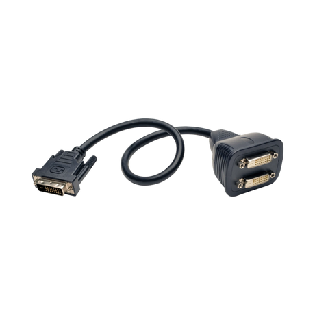 Tripp Lite DVI Y Splitter Cable, Digital Monitors (DVI-D M to 2x F), 1 ft. (0.31 m) — Being Shipped