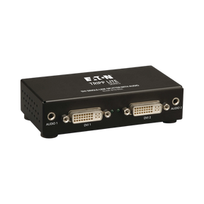 Tripp Lite 2-Port DVI Splitter with Audio and Signal Booster, Single-Link 1920x1200 at 60Hz/1080p (DVI F/2xF), TAA — Being Shipped