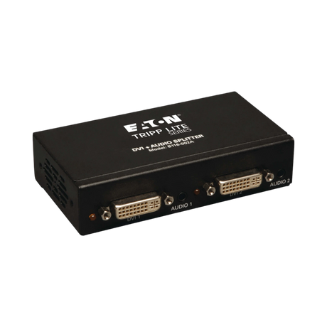 Tripp Lite 2-Port DVI Splitter with Audio and Signal Booster, Single-Link 1920x1200 at 60Hz/1080p (DVI F/2xF), TAA — Being Shipped
