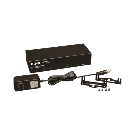 Tripp Lite 4-Port DVI Splitter with Audio and Signal Booster, Single-Link DVI-I, 1920 x 1200 (1080p) @ 60 Hz, TAA — Being Shipped