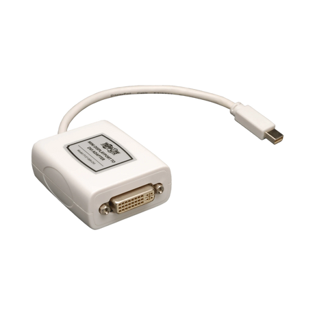 Tripp Lite Keyspan Mini DisplayPort to DVI Adapter, Video Converter for Mac/PC, White (M/F), 6-in. (15.24 cm), TAA — Being Shipped