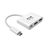 Tripp Lite USB-C to HDMI Adapter with USB 3.x (5Gbps) Hub Port & PD Charging, HDCP, White — Being Shipped