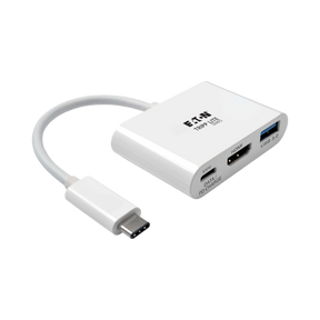 Tripp Lite USB-C to HDMI 4K Adapter with USB 3.x (5Gbps) Hub Ports and 60W PD Charging, HDCP, White — Being Shipped