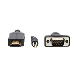 Tripp Lite HDMI to VGA + Audio Active Adapter Cable (HDMI to Low-Profile HD15 + 3.5 mm M/M), 3 ft. (0.9 m), TAA — Being Shipped