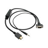 Tripp Lite HDMI to VGA + Audio Active Adapter Cable (HDMI to Low-Profile HD15 + 3.5 mm M/M), 3 ft. (0.9 m), TAA — Being Shipped