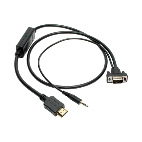 Tripp Lite HDMI to VGA + Audio Active Adapter Cable (HDMI to Low-Profile HD15 + 3.5 mm M/M), 3 ft. (0.9 m), TAA — Being Shipped