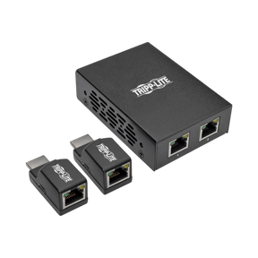 Tripp Lite 2-Port HDMI over Cat5/6 Extender Kit, Box-Style Transmitter, 2 Mini Receivers, PoC, Up to 100 ft. (30 m), TAA — Being Shipped