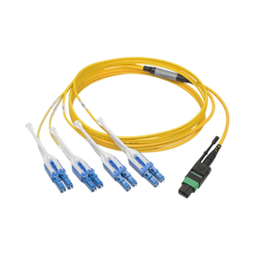 Tripp Lite MTP/MPO (APC) to 4xLC (UPC) Singlemode Breakout Patch Cable, 40/100 GbE, QSFP+ 40GBASE-PLR4, Plenum, Yellow, 1 m (3.3 ft.) — Being Shipped