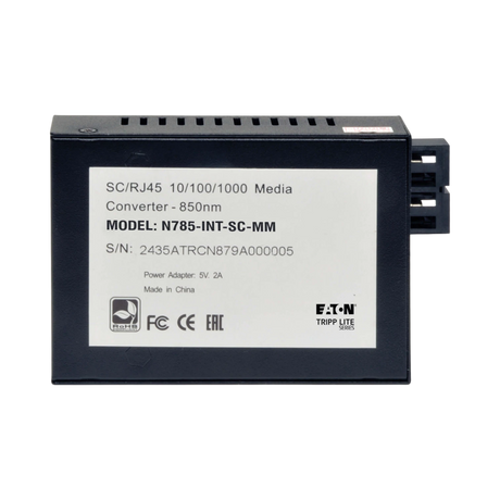 Tripp Lite Gigabit Multimode Fiber to Ethernet Media Converter, 10/100/1000 SC, International Power Supply, 850 nm, 550M (1804.46 ft.) — Being Shipped