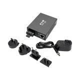 Tripp Lite Gigabit Multimode Fiber to Ethernet Media Converter, 10/100/1000 SC, International Power Supply, 850 nm, 550M (1804.46 ft.) — Being Shipped