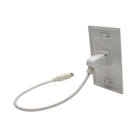 Tripp Lite USB 2.0 All-in-One Keystone/Panel Mount Coupler Cable (F/F), Angled Connector, White, 1 ft. (0.31 m) — Being Shipped